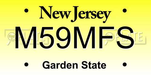 M59MFS New Jersey License Plate
