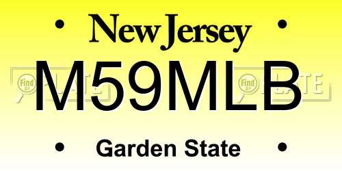 M59MLB New Jersey License Plate