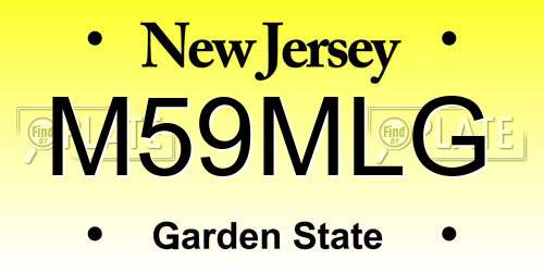 M59MLG New Jersey License Plate