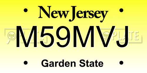 M59MVJ New Jersey License Plate