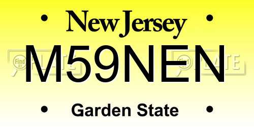 M59NEN New Jersey License Plate