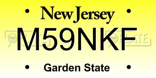 M59NKF New Jersey License Plate