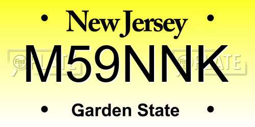 M59NNK New Jersey License Plate