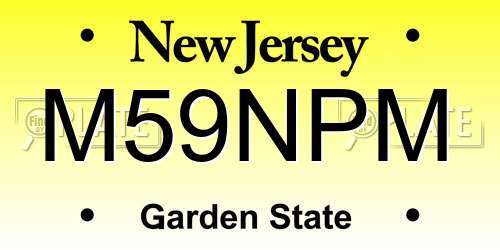 M59NPM New Jersey License Plate