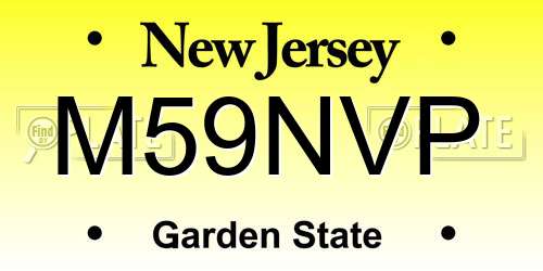 M59NVP New Jersey License Plate