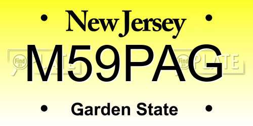 M59PAG New Jersey License Plate