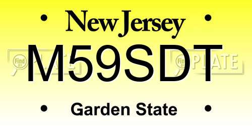 M59SDT New Jersey License Plate