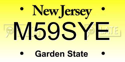 M59SYE New Jersey License Plate
