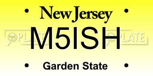 M5ISH New Jersey License Plate