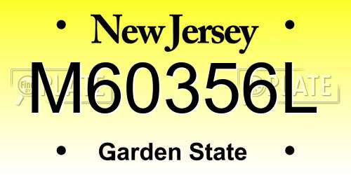 M60356L New Jersey License Plate