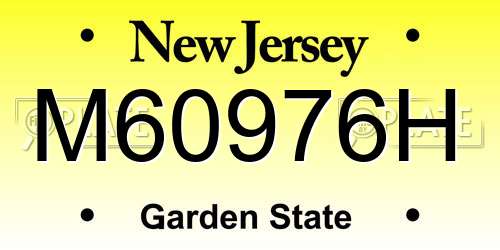 M60976H New Jersey License Plate