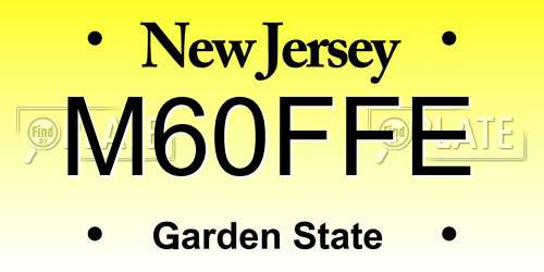 M60FFE New Jersey License Plate