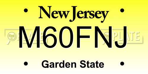 M60FNJ New Jersey License Plate