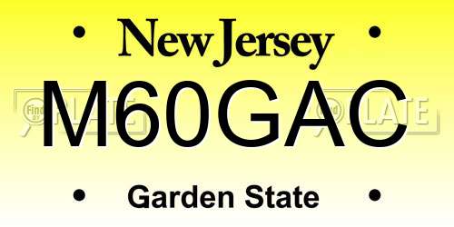 M60GAC New Jersey License Plate