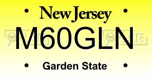 M60GLN New Jersey License Plate