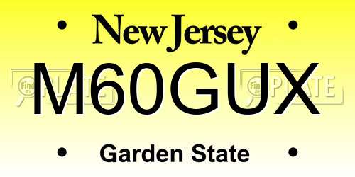 M60GUX New Jersey License Plate