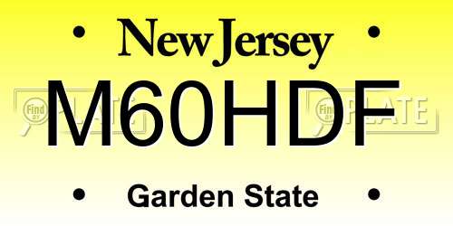 M60HDF New Jersey License Plate