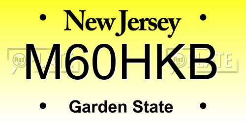 M60HKB New Jersey License Plate