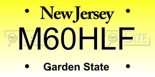 M60HLF New Jersey License Plate