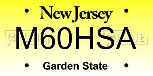 M60HSA New Jersey License Plate