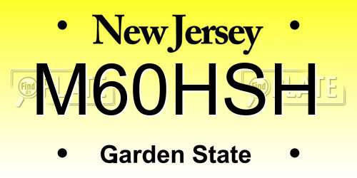 M60HSH New Jersey License Plate
