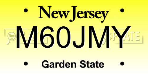 M60JMY New Jersey License Plate