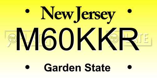 M60KKR New Jersey License Plate