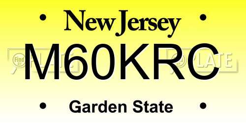 M60KRC New Jersey License Plate