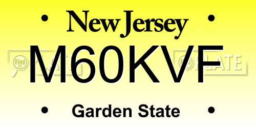 M60KVF New Jersey License Plate