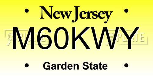 M60KWY New Jersey License Plate