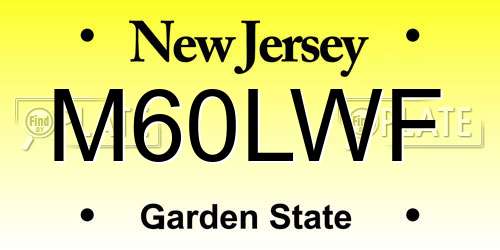 M60LWF New Jersey License Plate