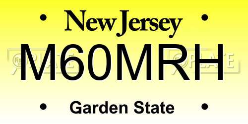 M60MRH New Jersey License Plate