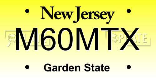 M60MTX New Jersey License Plate
