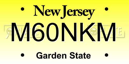 M60NKM New Jersey License Plate