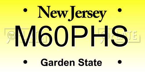M60PHS New Jersey License Plate