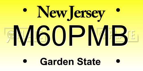 M60PMB New Jersey License Plate