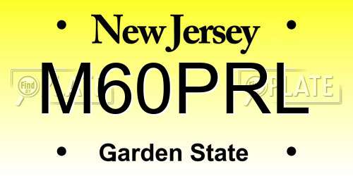 M60PRL New Jersey License Plate