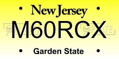 M60RCX New Jersey License Plate