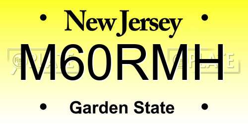 M60RMH New Jersey License Plate