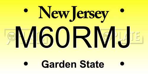 M60RMJ New Jersey License Plate