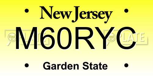 M60RYC New Jersey License Plate