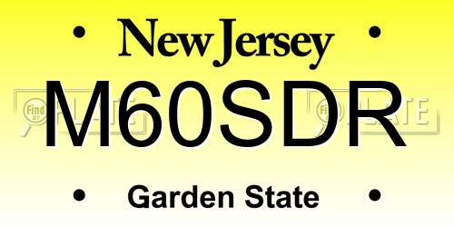 M60SDR New Jersey License Plate