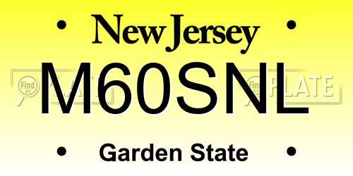 M60SNL New Jersey License Plate