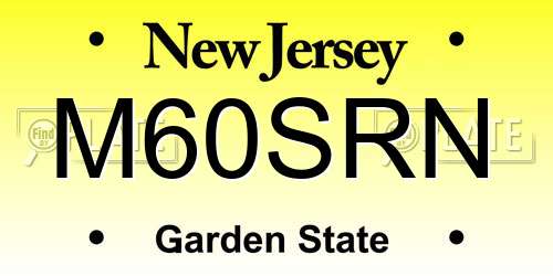 M60SRN New Jersey License Plate