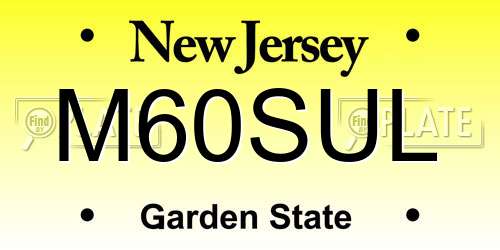 M60SUL New Jersey License Plate