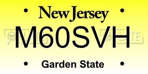 M60SVH New Jersey License Plate