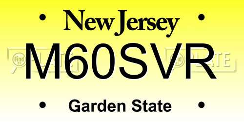 M60SVR New Jersey License Plate