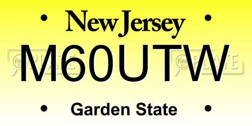 M60UTW New Jersey License Plate