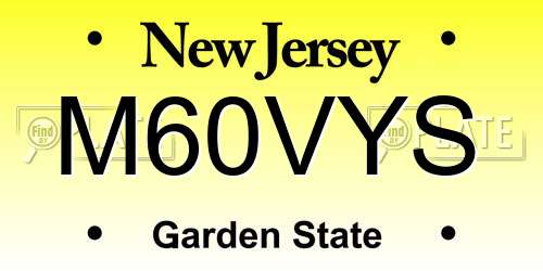M60VYS New Jersey License Plate