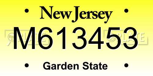 M613453 New Jersey License Plate